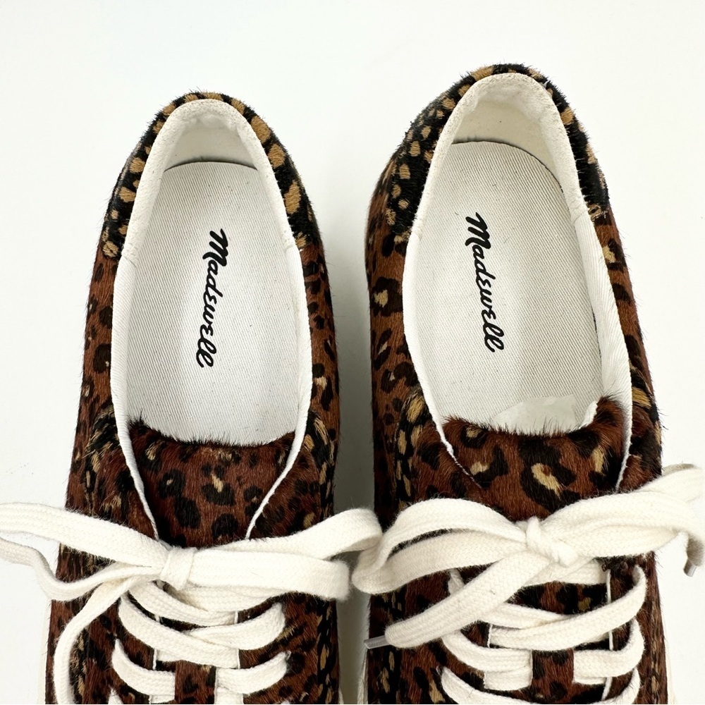 Madewell Sidewalk Low-Top Sneakers in Painted Leopard Colorblock Calf Hair - Picture 5 of 9
